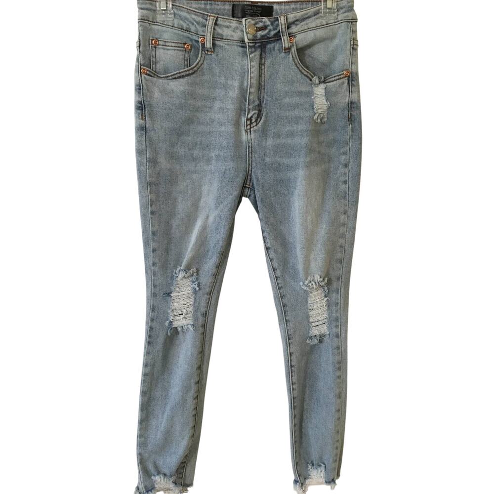 Monkey Ride Jeans Original Vintage Size 7/28 Distressed Skinny Jeans Raw Hem